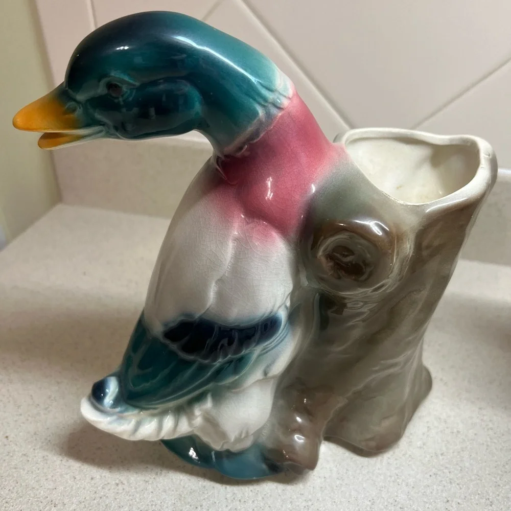 Vintage Royal Copley Mallard Duck Planter - Mid Century Modern - Set of 2